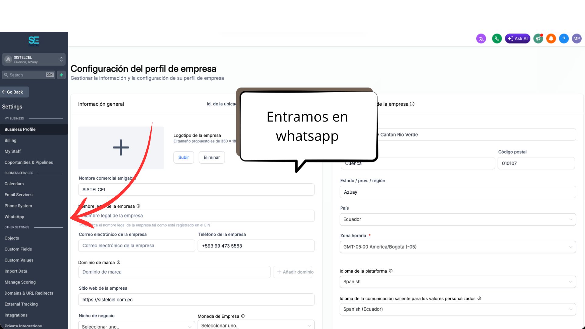 Entramos en whatsapp